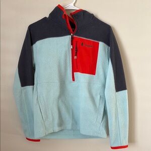 Cotopaxi Fleece Pullover - Light Blue and Red